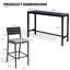 Ensemble de bar de patio en métal pour 2 personnes avec coussin amovible, 140 cm (L) x 40 cm (P)-1778634846-1778634844