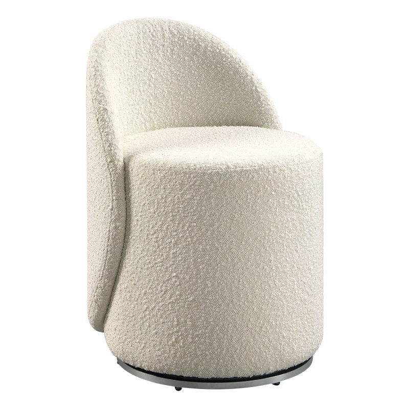 Swivel Vanity Stool, Textured Cream