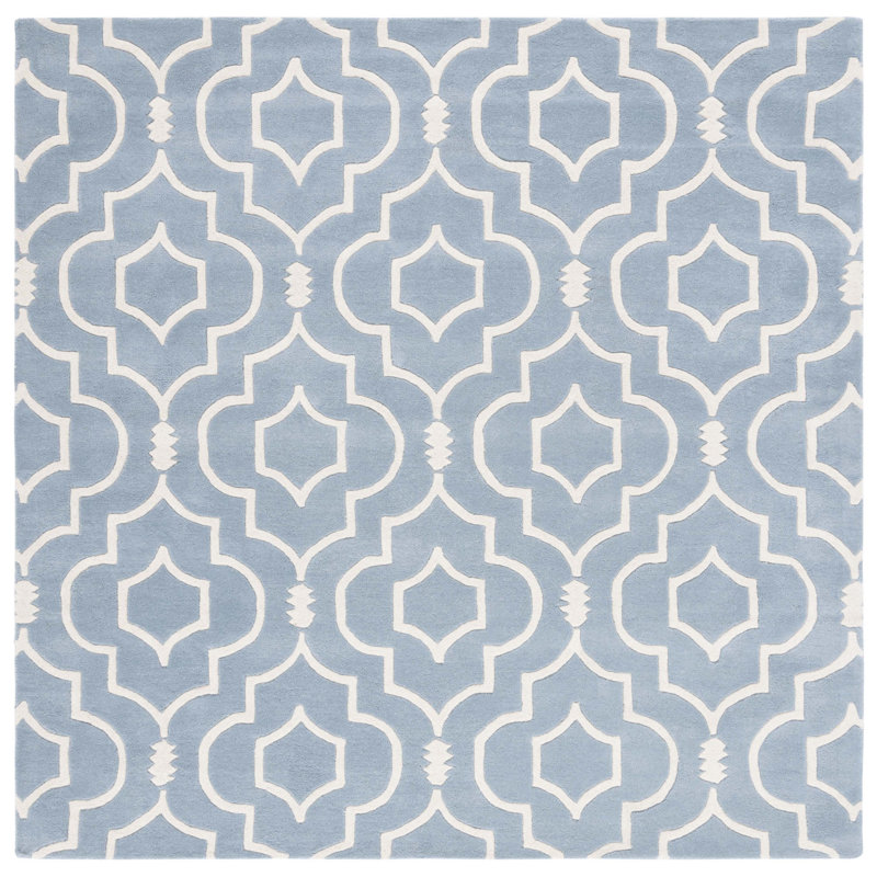Carolene Hand Tufted Wool Geometric Rug, Square 7'
