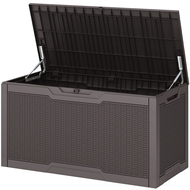 Balconera 100 Gallons Lockable Resin Deck Box, Brown
