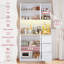 Kitchen Larder Pantry Cabinet Sideboard with Sockets,LED Light,Drawers