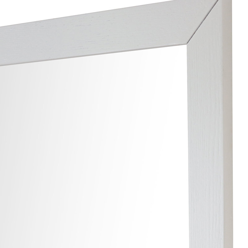Ghent Solid Wood Rectangle Wall Mirror, White