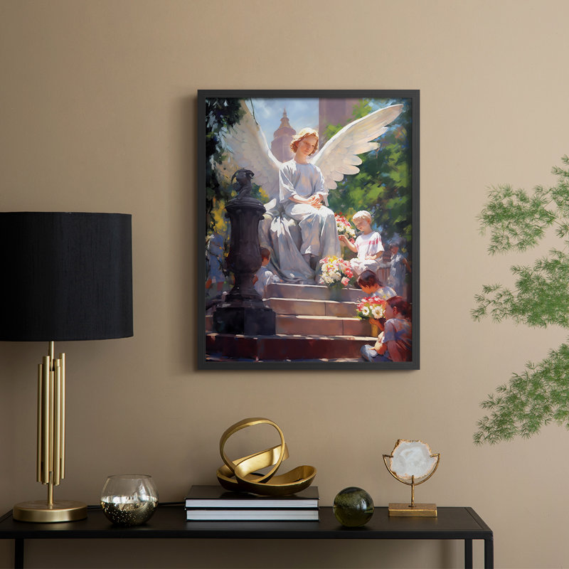 RELIGIOUS Series CDLXV Framed Print - Solid Wood, 11" H x 9" W, Black