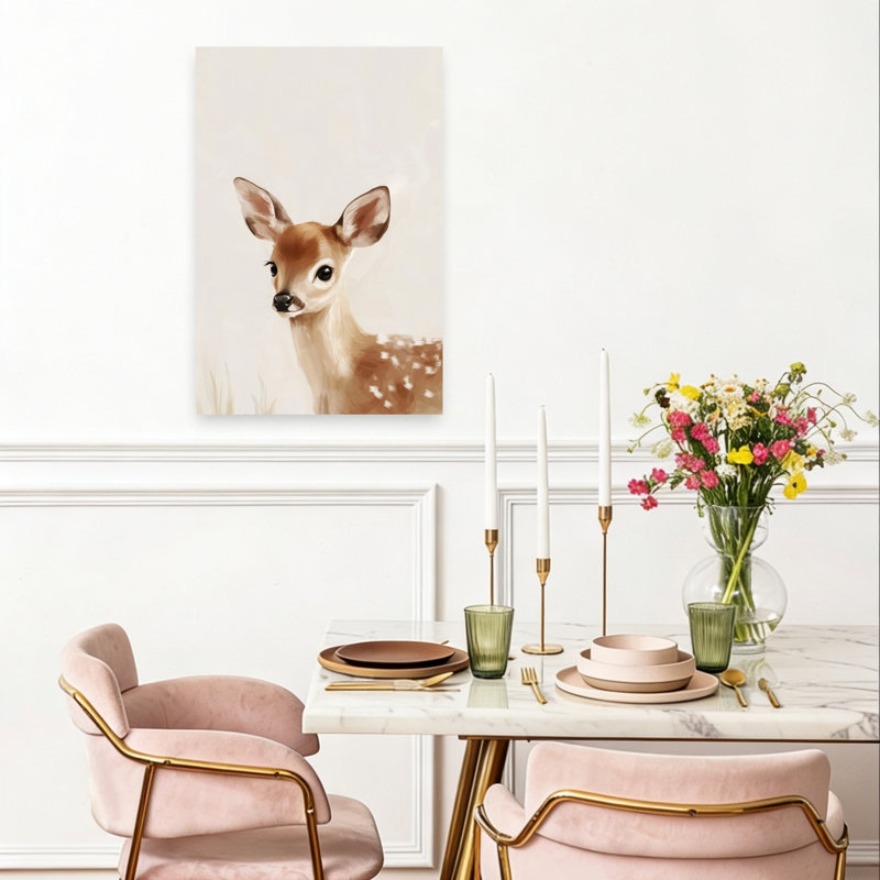 Youngdeerno02 Contemporary Wall Art Print 1 Piece Wrapped Canvas Wall Art, 60.96cm H x 40.64cm W