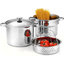 Casserole à pâtes de 8 pintes avec passoire Cook N Home Basics, couvercles à vapeur en acier inoxydable 18/10, couvercle en verre trempé, induction, compatible avec la plupart des cuisinières, va au lave-vaisselle et au four