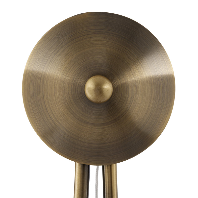 Barium Steel Armed Sconce, Antique Brass