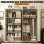 Armoire de rangement l 63 po avec porte et tablettes réglables-54806064