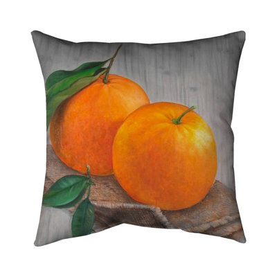 Two oranges - 16"x16" Throw pillow - Poly twill - Print on demand