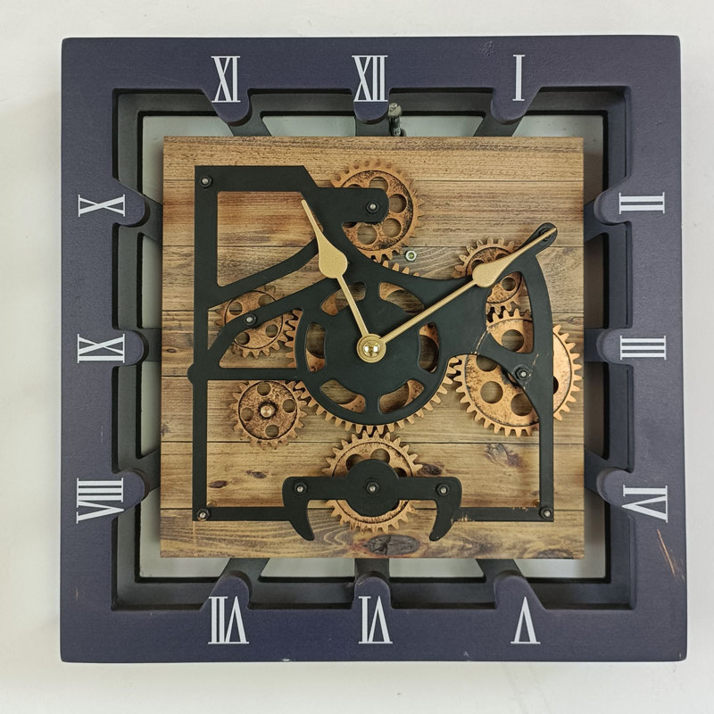 Solid Wood Wall Clock, Vintage/Brown