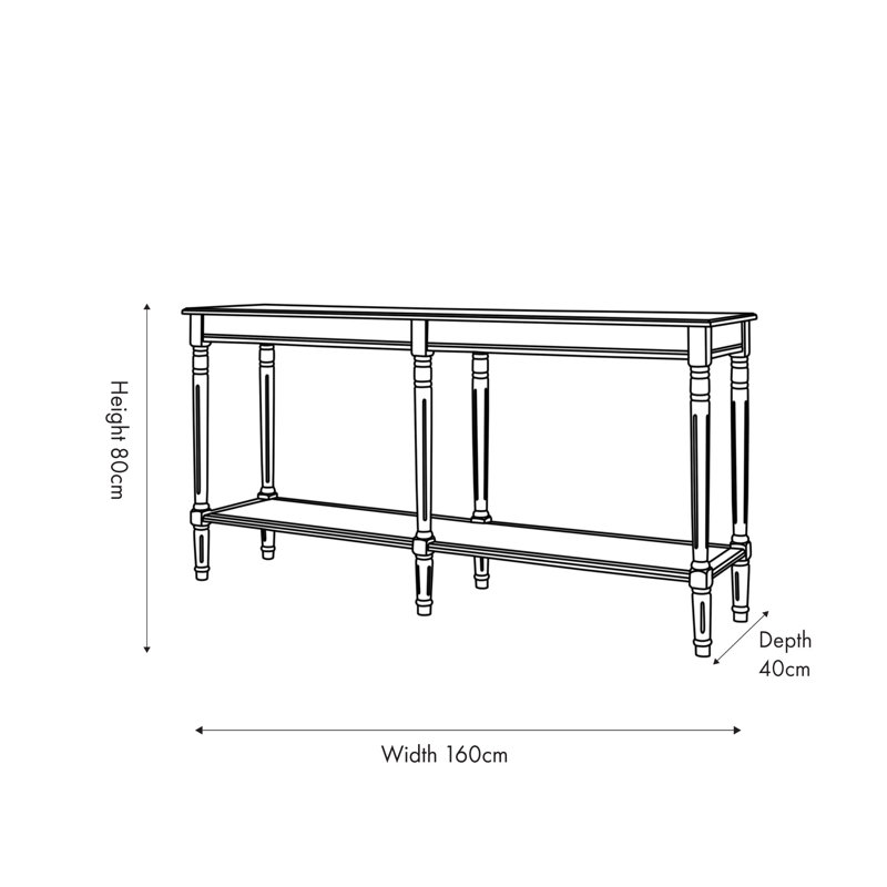Anely 160cm Console Table, Black