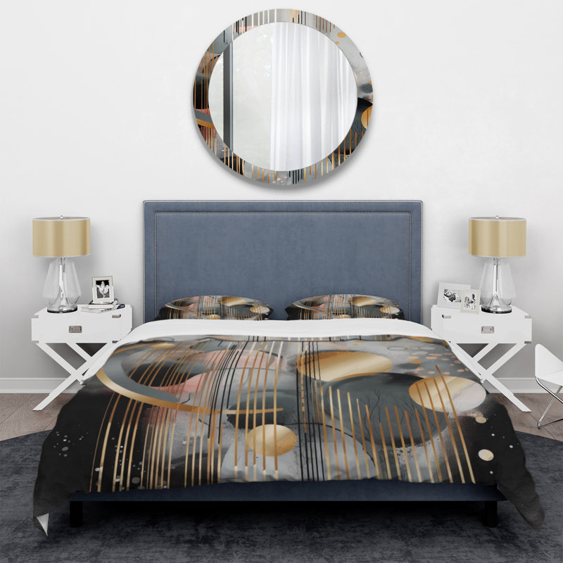 Ensemble de housse de couette en microfibre / polyester Abstract Shapes And Lines III Bedding