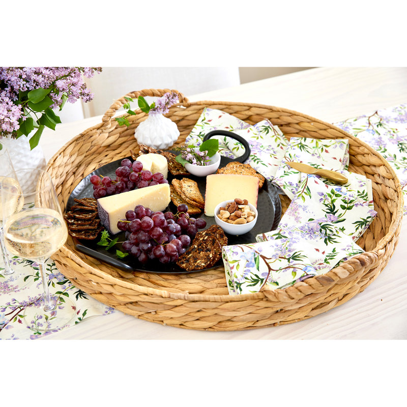 Lilacs - 100% Pure Linen Table Runner, 108" Square