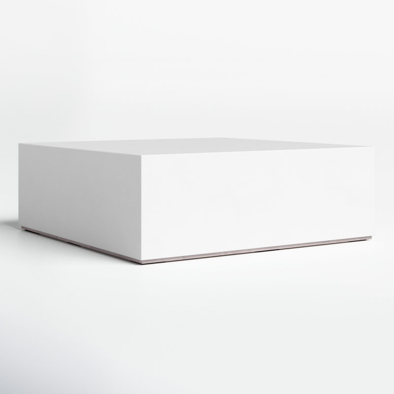 Kareen Square Coffee Table, White, 16.5" H x 39.5" W x 39.5" D