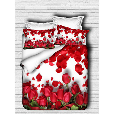 Queshawn Floral Duvet Cover Set with Pillowcases Included