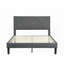 Structure de lit plateforme pleine grandeur avec tête de lit tapissier, aucun sommier requis, support de lattes en bois massif, assemblage facile, gris-257948007