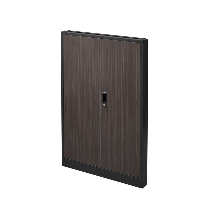 Tablette réglable pliante avec portes verrouillables, armoire en acier noir pour bureau à domicile, garage, étagère de classement en tube d'acier massif, noire, facile à assembler, porte à ressort et