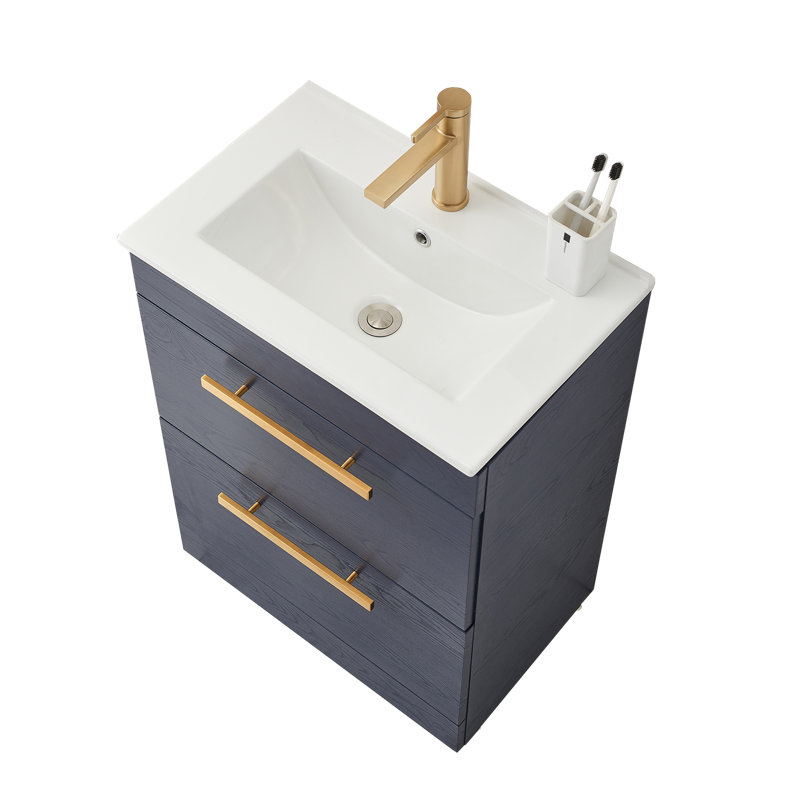Ensemble de meuble-lavabo simple 24 po bleu