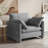  42.1" Oversized Accent Chair, Modern Upholstered Reading Armchair With 33.6" Wide Seat, Ergonomic 120° Backrest, 2 Pillows For Living Room, Chenille-586078808