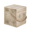 Table d'appoint carrée en grain de bois MGO avec corde tressée simulée