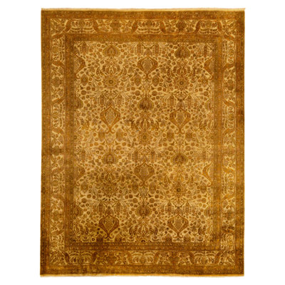 Hand Knotted Wool Area Rug in Beige