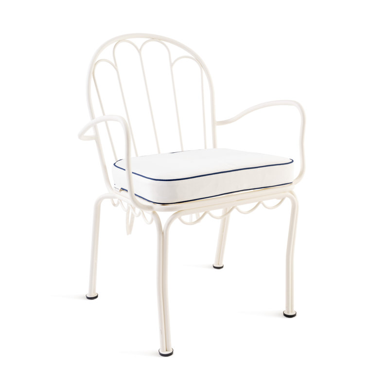 AL FRESCO CHAIR CUSHION- RIVIE PINK, White