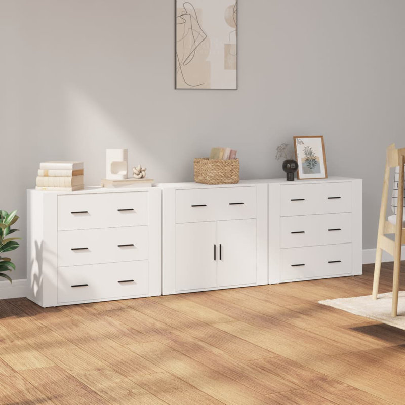 Tidioute 33 Cm Wide 7 Drawer Sideboard, White