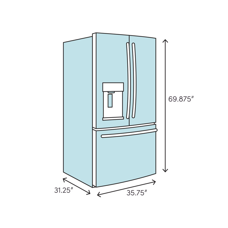 36" Counter Depth French Door 23.1 cu. ft. Energy Star Refrigerator, Matte Black
