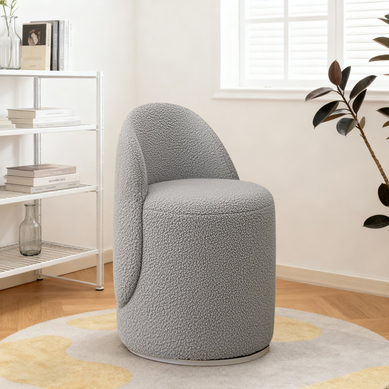 Modern Backrest Dressing Stool Rotating Luxury Dressing Stool, Suitable For Bedrooms And Living Rooms, Gray 