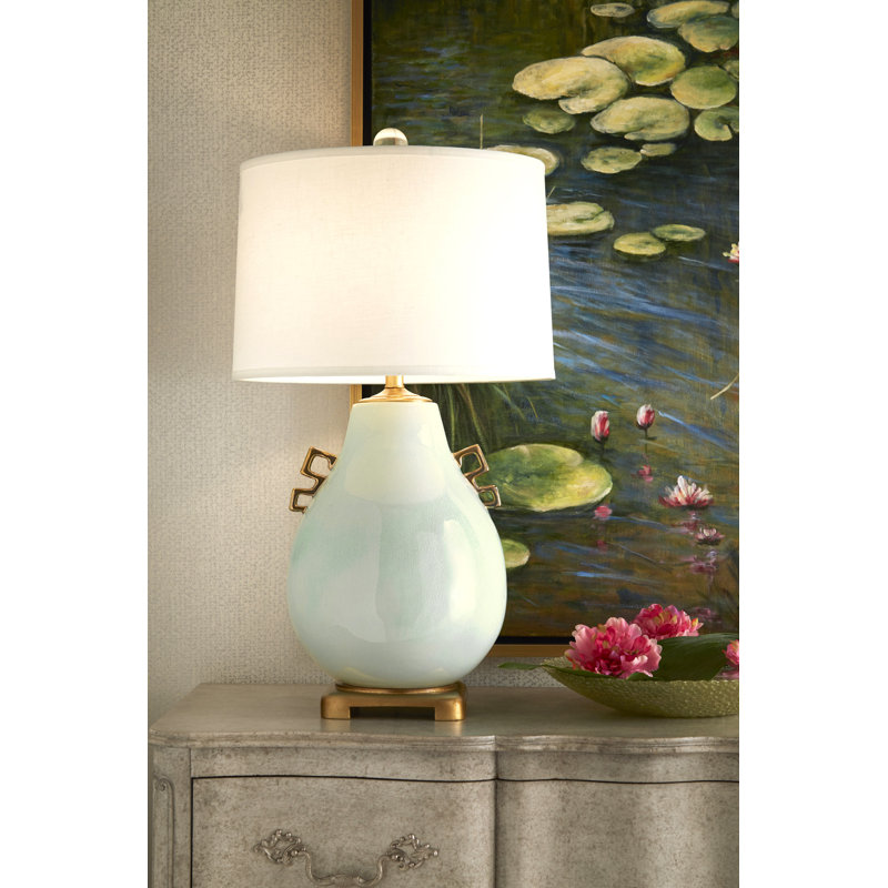 Ming 33.5" Table Lamp, Snow White Glaze