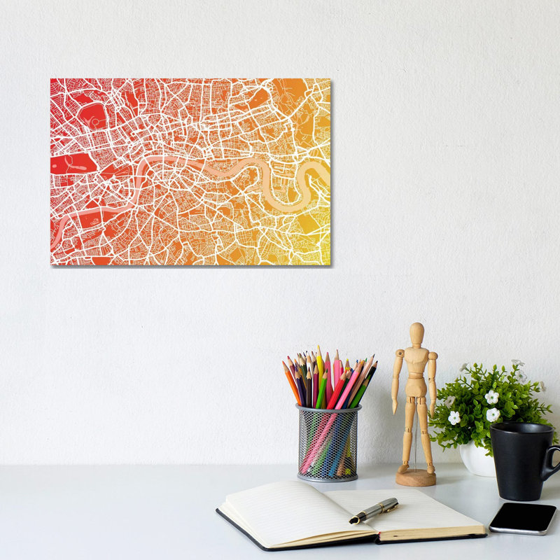 London Map IX by Michael Tompsett - Wrapped Canvas Print, 20.32 cm H x 30.48 cm W