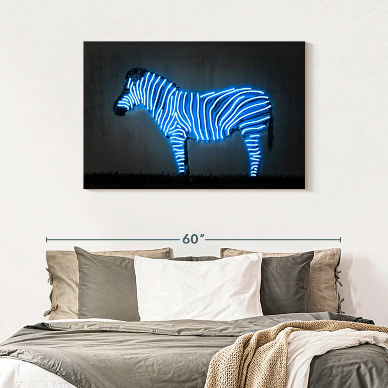 Brampt Glowing Zebra, 30'' H x 45'' W