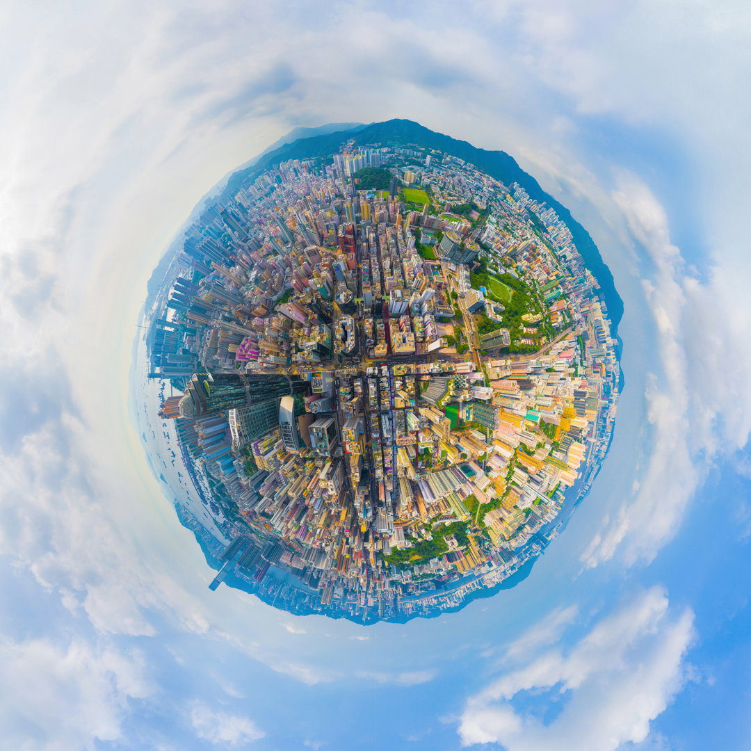 Leinwandbild Little Planet 360 Degree Sphere Birds Eye View von Tampatra