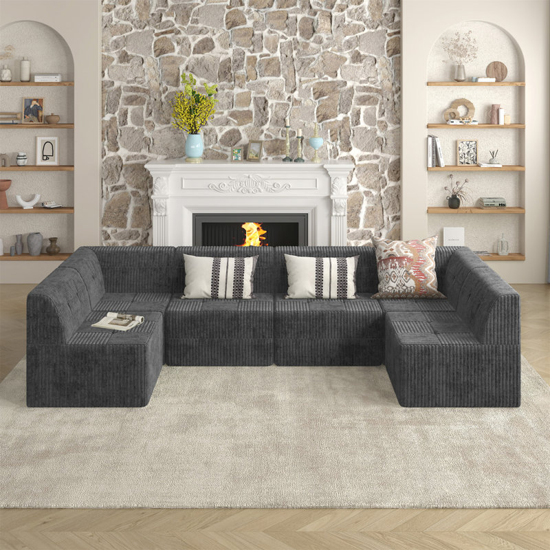 Boneless U Shape Modular Sectional Sofa