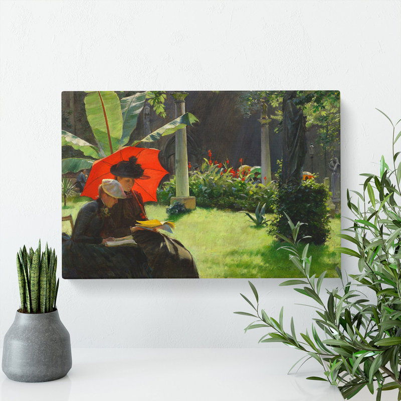 Afternoon In The Garden by Charles Curran - Wrapped Canvas Painting, 50cm H x 76cm W x 3cm D