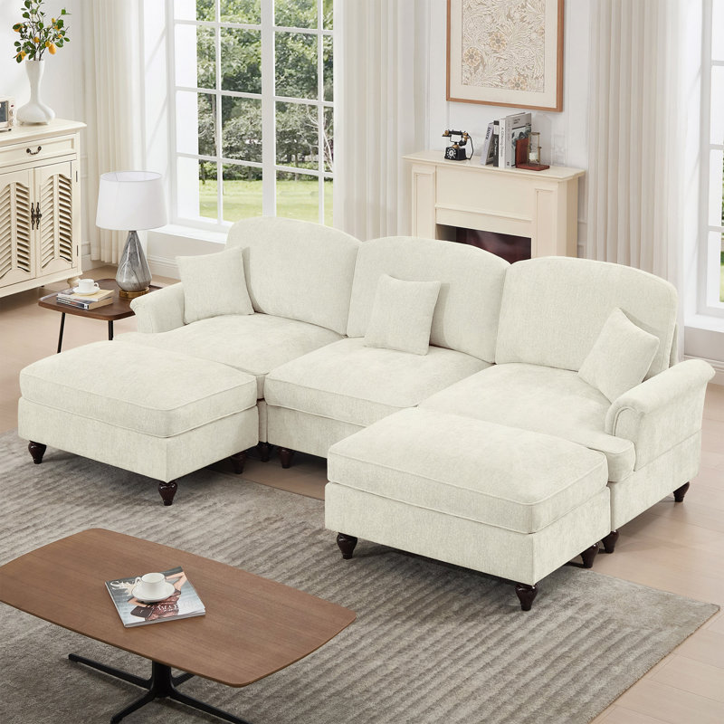 Canapé modulaire Comfy U_Shape, 3, Beige, H 36,6 po x l 107,1 po x P 55,1 po