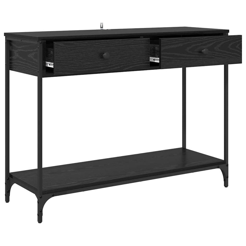 Console Table, 75cm H x 100cm W x 34.5cm D, Black Oak