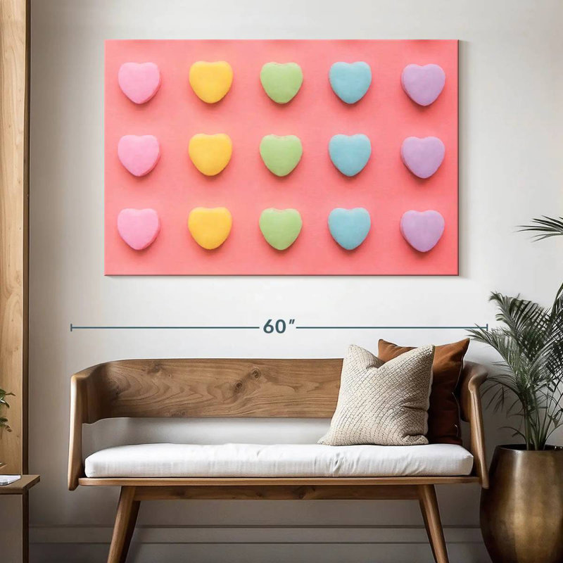 Hardie Pastel Hearts, 34" H x 51" W