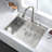 Stain 30 In Drop-In Kitchen Sink With Large Capacity & 3.5" Drain Rust Stainless Steel Basket Strainer Extra Basin
