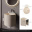 Lavabo de salle de bain mural rond 16 "à surface solide avec support de fixation, lavabo moderne d'aspect marbre-130524301