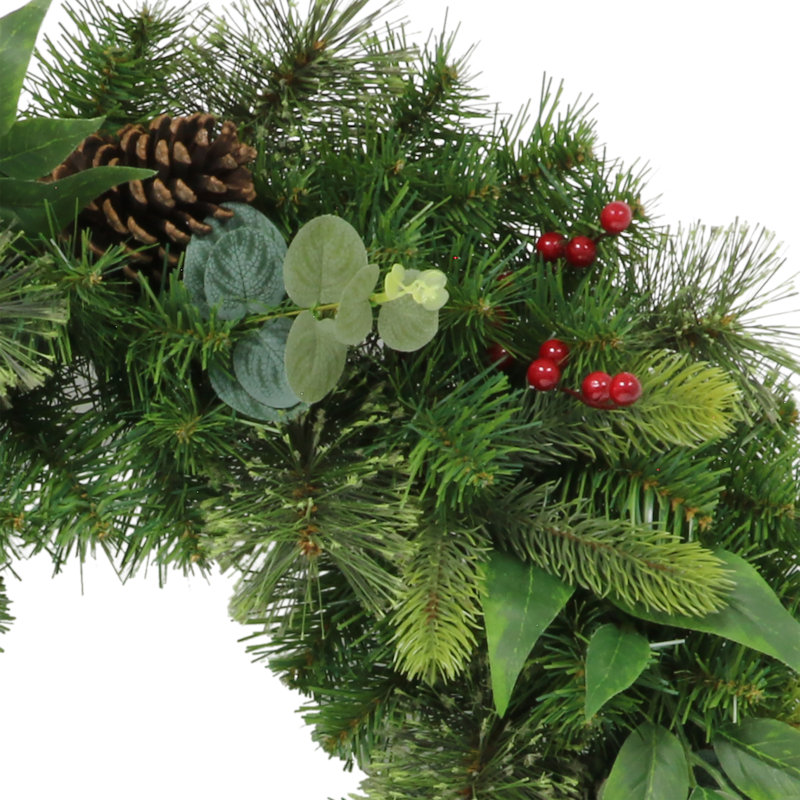 24" Decorated Christmas Wreath with 120 tips