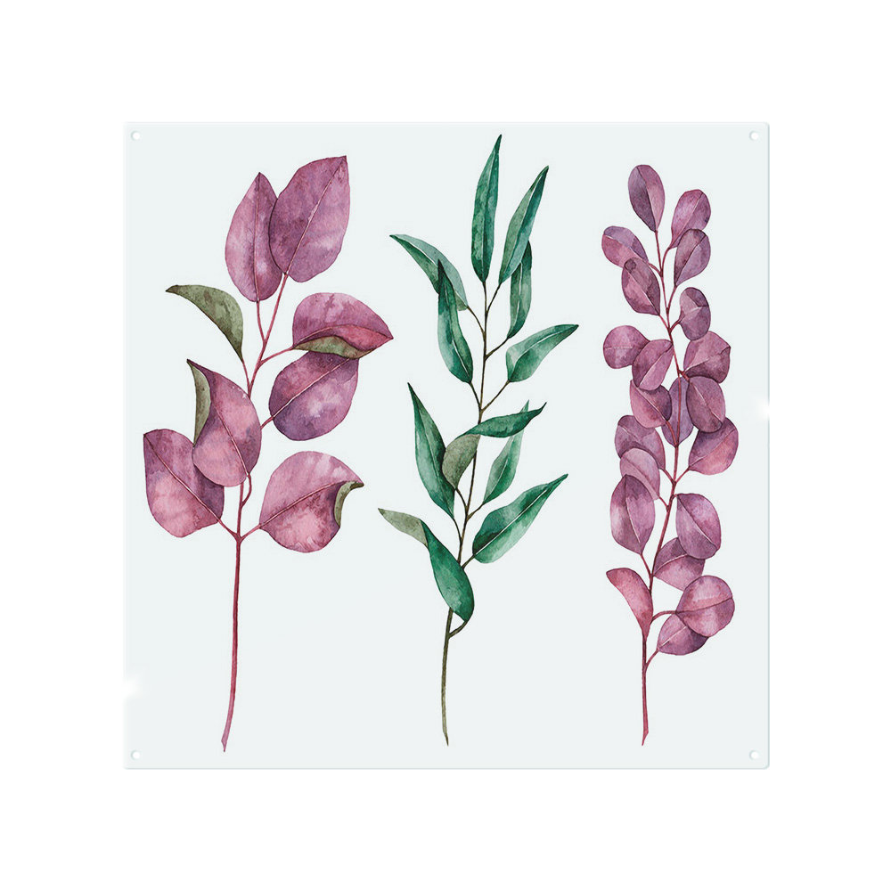 Purple & Green Leaves Splash Back