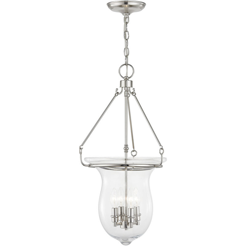 Luminaire suspendu d'extérieur 27 po, Nickel poli / Transparent