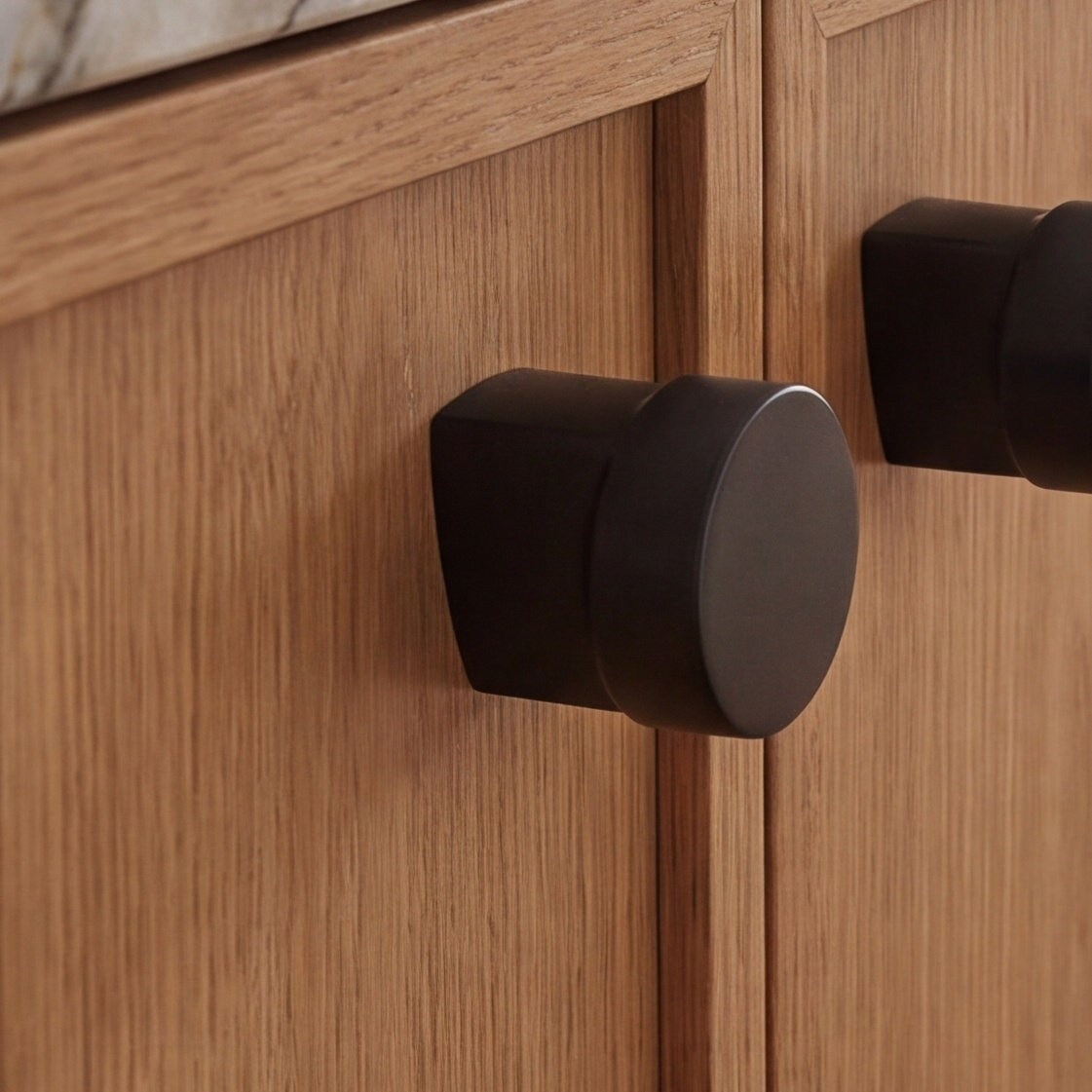 Hartridge Cylindrical Cabinet Knob, Flat Black
