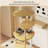 23.62"Home-use oak cat climbing frame and cat bed in natural wood color