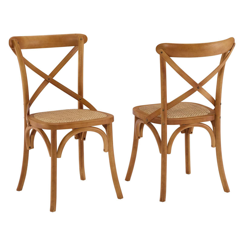 Modway Gear Dining Side Chair, Walnut, 2