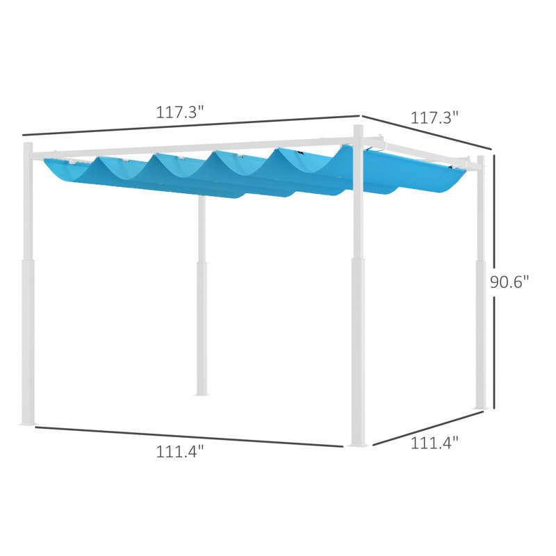 Pergola d'extérieur, auvent rétractable avec fixation magnétique