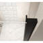 Porte de douche à cadre pivotant en aluminium noir mat 34 po x 72 po avec film et mécanisme de balancement en mouvement
