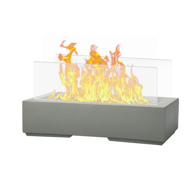 Square Gray Ethanol Handmade Fire Pit