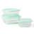 Martha Stewart Hadsell 6 Piece Borosilicate Glass Square Storage Container Set w/ Pop Lids