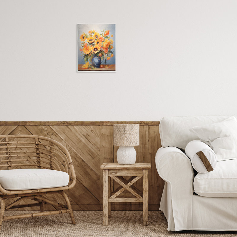 Art mural sur vase en tournesol Medley par Ramona Murdock